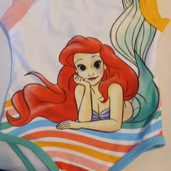 Disney Ariel The Little Mermaid Girl's Swim Set Rashguard 2 Piece NWT Size 2 - Picture 7 of 10